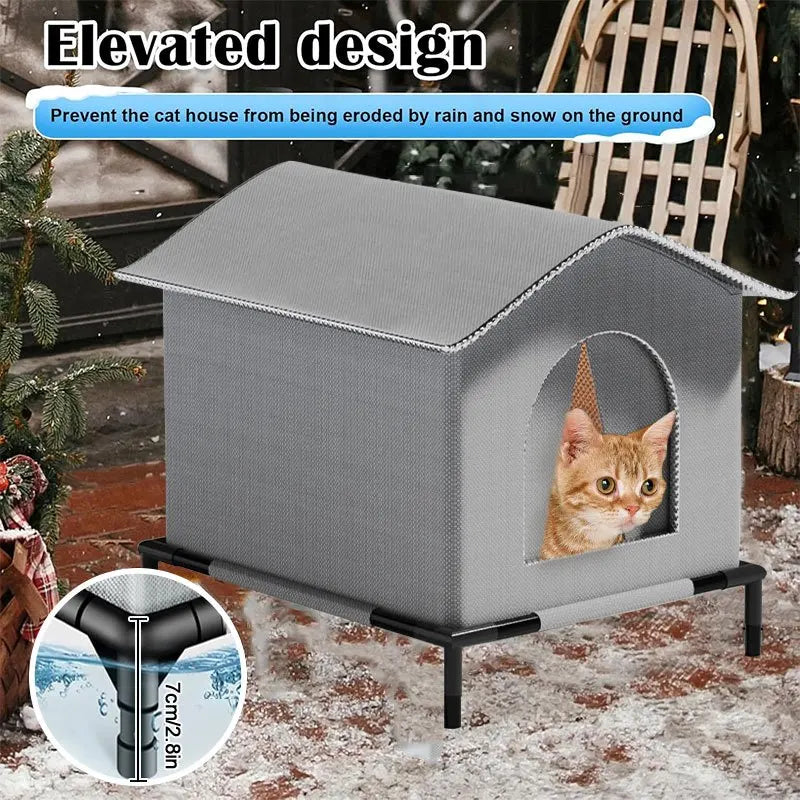 PetAura Outdoor Shelter – Waterproof Foldable Cat House for Outdoor Cats