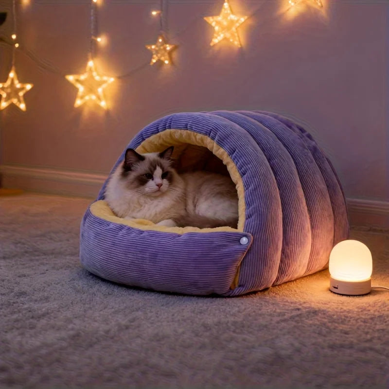 PetAura Dome Nest – Warm Igloo Bed for Cats & Small Dogs