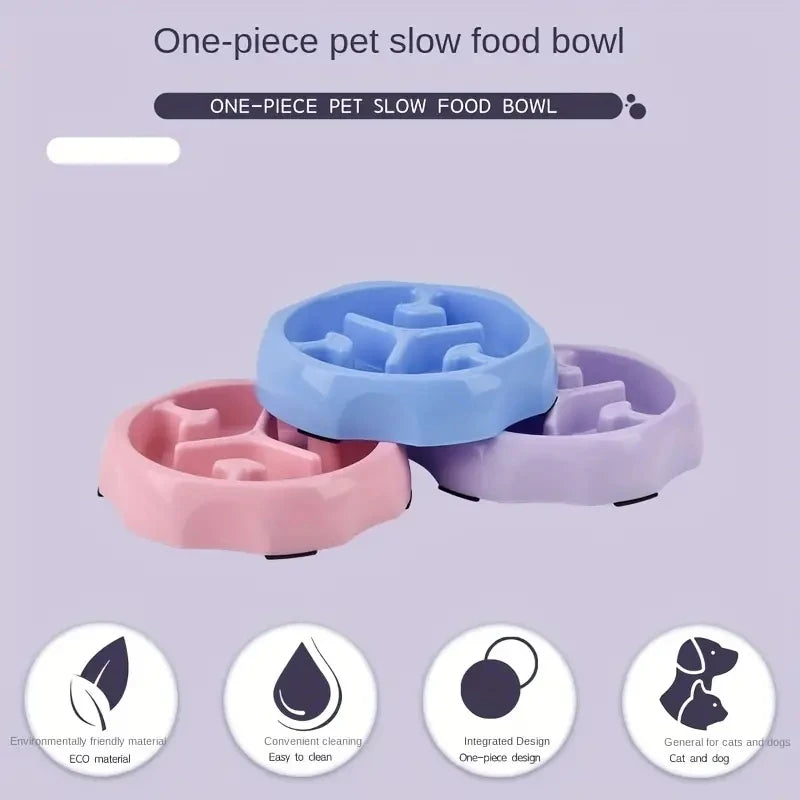 PetAura Puzzle Bowl – Colorful Slow Feeder for Cats & Dogs
