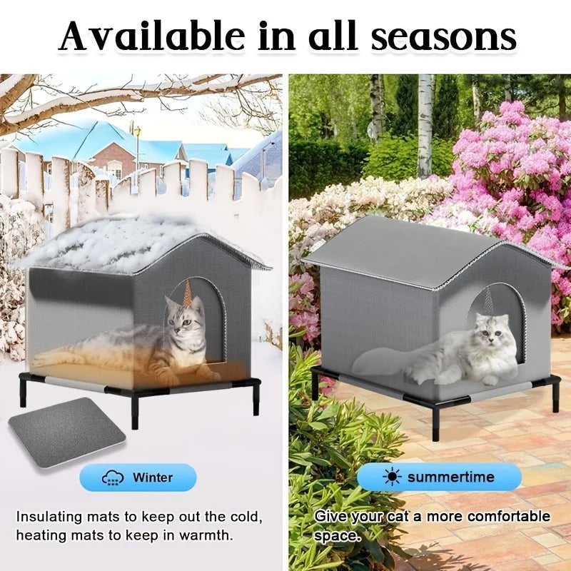 PetAura Outdoor Shelter – Waterproof Foldable Cat House for Outdoor Cats