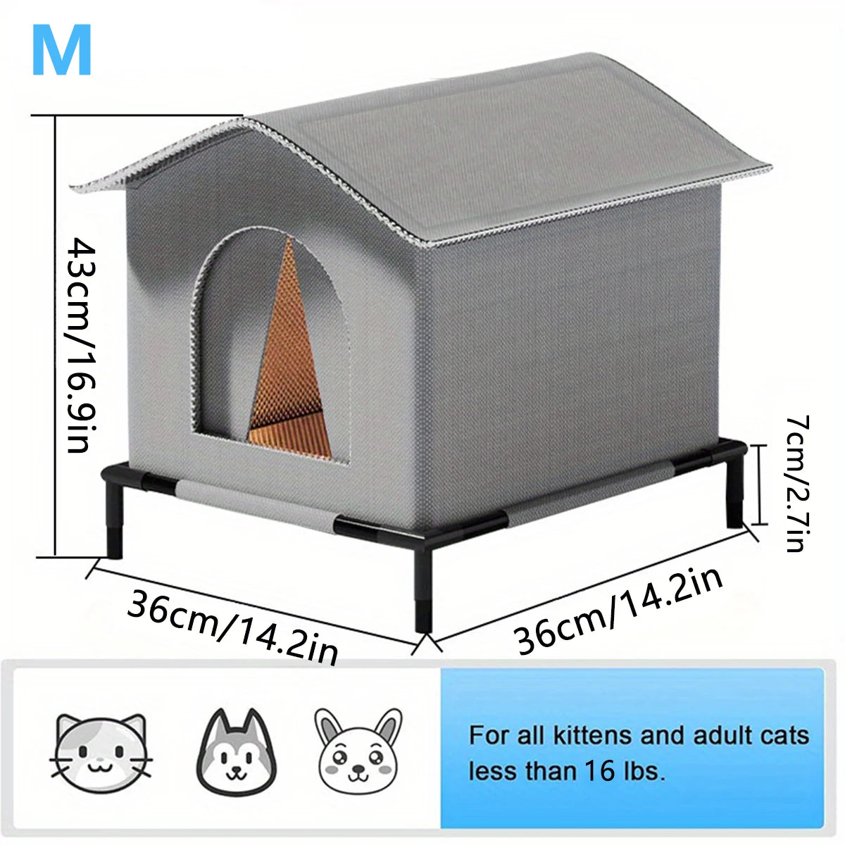 PetAura Outdoor Shelter – Waterproof Foldable Cat House for Outdoor Cats
