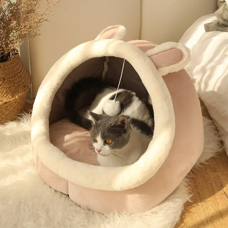 PetAura Cave Nest – Cozy Self-Warming Hideaway for Cats & Small Dogs