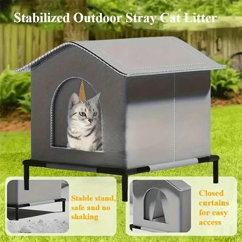 PetAura Outdoor Shelter – Waterproof Foldable Cat House for Outdoor Cats
