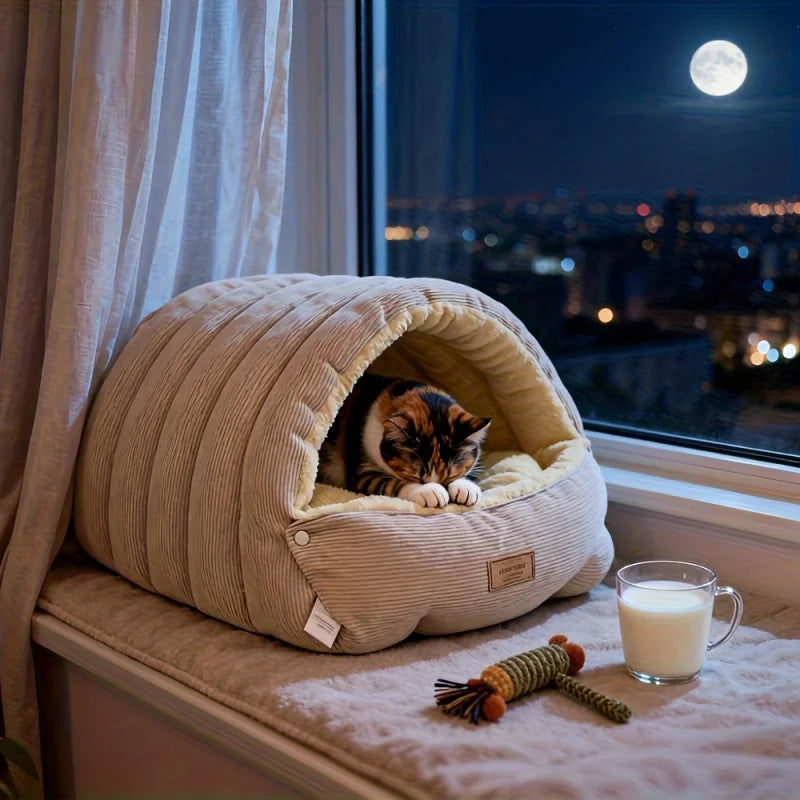 PetAura Dome Nest – Warm Igloo Bed for Cats & Small Dogs
