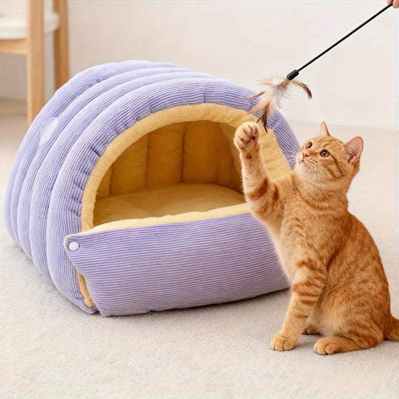 PetAura Dome Nest – Warm Igloo Bed for Cats & Small Dogs